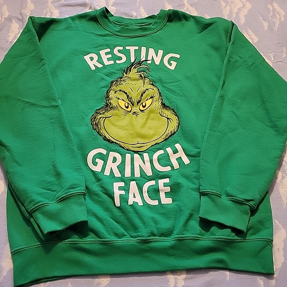 Resting Grinch Face Green Sweatshirt